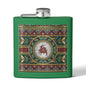 Holiday Poinsettia Flask — 6oz Stainless Steel Christmas Hip Flask (free shipping)