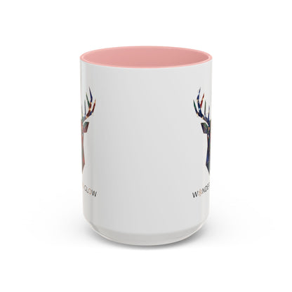 Geometric Stag Accent Coffee Mug — "Wonder & Glow" 11/15oz