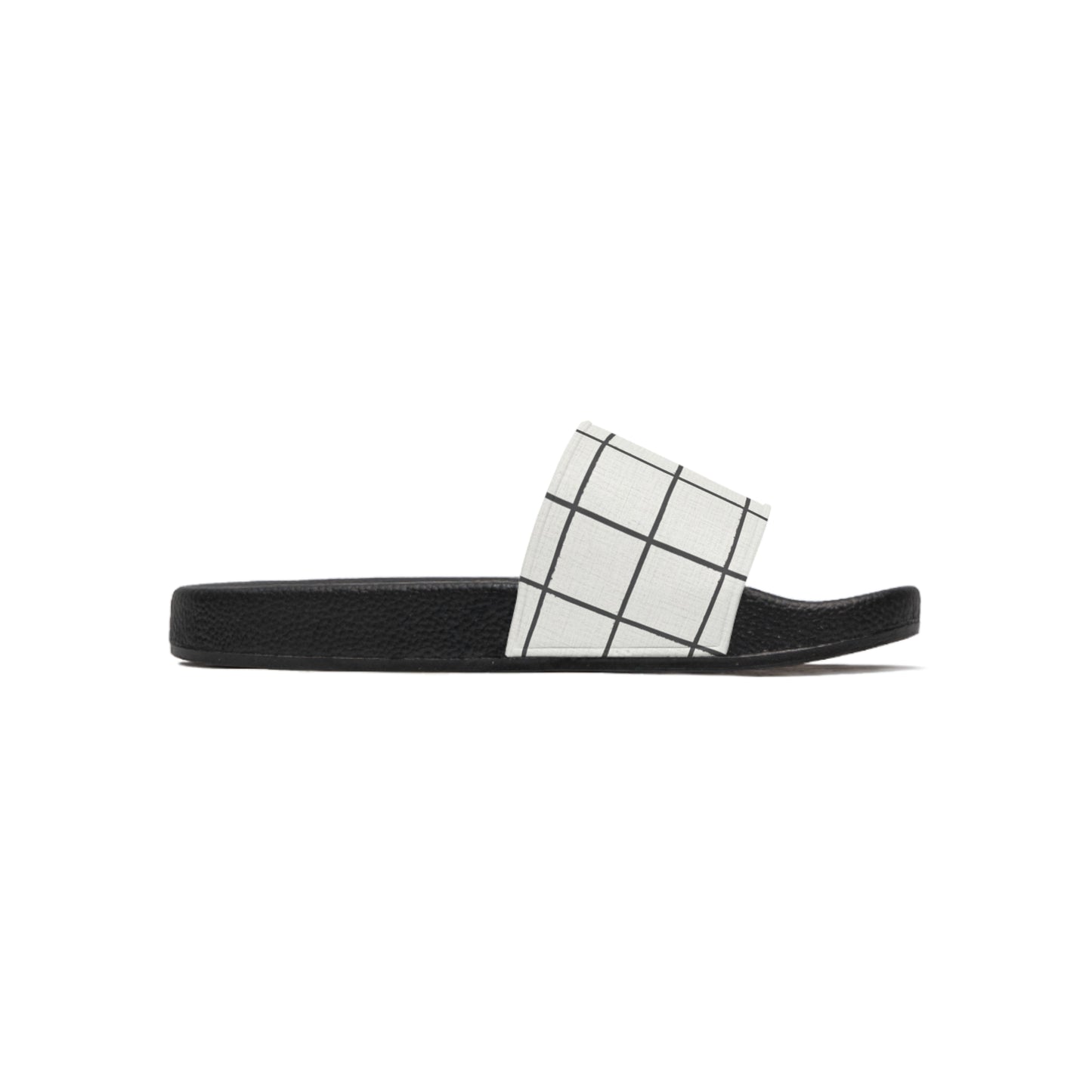 Men's Slide Sandals Minimalist Grid with Irregularities / Broken Squares