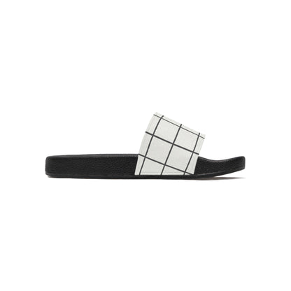 Men's Slide Sandals Minimalist Grid with Irregularities / Broken Squares