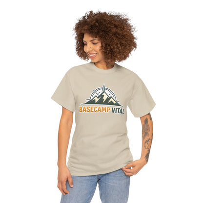 Base Camp Vital Mountain Compass Crewneck T-Shirt | Outdoor Hiking Graphic Tee | Midweight Cotton Trail Shirt (free shipping)