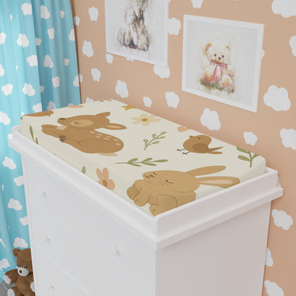 Floral Woodland Baby Changing Pad Cover - Soft and Stylish Nursery Accessory