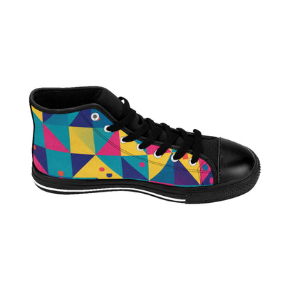 Men's Retro  Geometric Color-Block High-Top Sneakers — Men's Retro Triangle Pattern (free shipping)