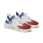 Gradient Red White & Blue Men's Mesh Sneakers — Breathable Athletic Runner Shoes (free shipping)
