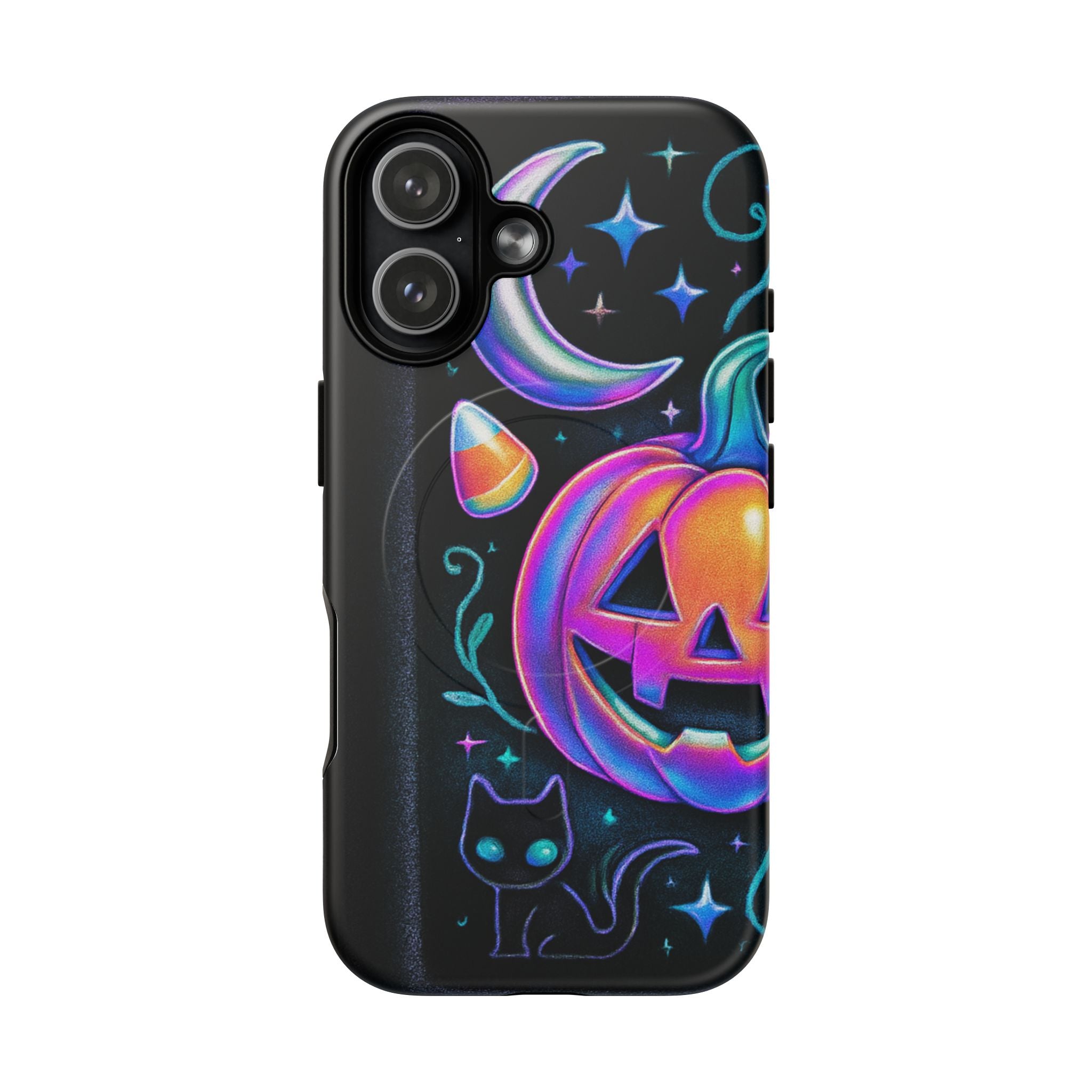 Spooky Halloween Phone Case, Tough Magnetic Cases, Cat & Pumpkin Design, Fall Decor, Unique Gifts for Her
