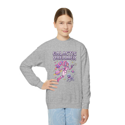 Youth Sweatshirt — "Galactic Dreamer" Astronaut Mermaid Crewneck