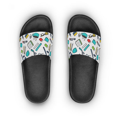Office & Women's Slide Sandals School Supplies Doodles / Creative Chaos