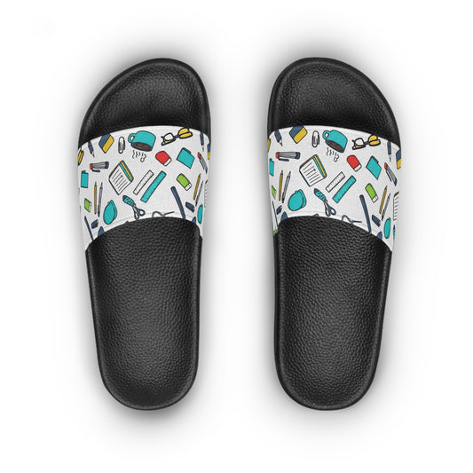 Office & Women's Slide Sandals School Supplies Doodles / Creative Chaos