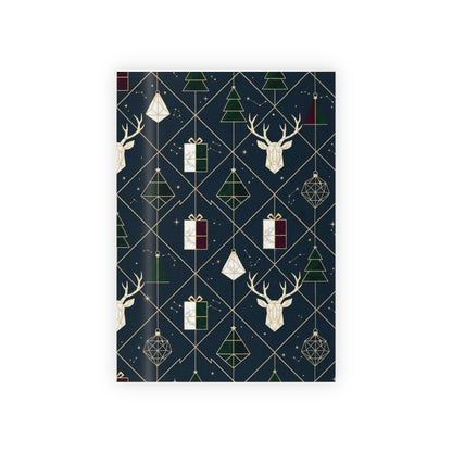 Festive Gift Wrapping Paper Roll - Holiday Design with Deer and Trees
