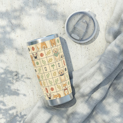 Dog Pattern 20oz Tumbler — Cute Paw Print Travel Cup