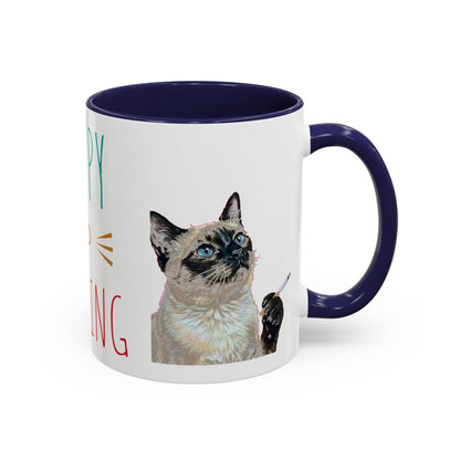 Happy and Dazzling Smoking Cat Accent Coffee Mug — 11/15oz (free shipping)