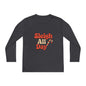 Youth Long Sleeve Tee — "Sleigh All Day" Christmas Candy Cane Holiday Shirt