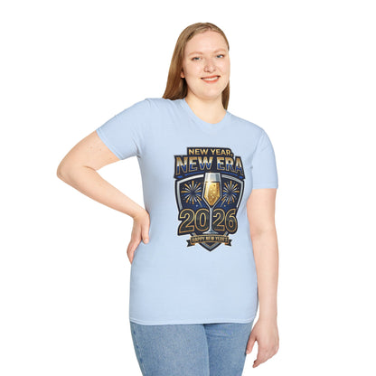 New Year 2026 T-Shirt – "New Year, New Era" Champagne & Fireworks Celebration Tee