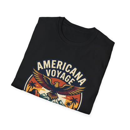 Americana Voyage retro Graphic T-Shirt — Coast to Coast Eagle Sunset