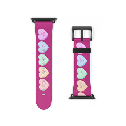 Colorful Valentine’s Day candy Hearts Watch Band - Cute, Adjustable Strap for All Occasions