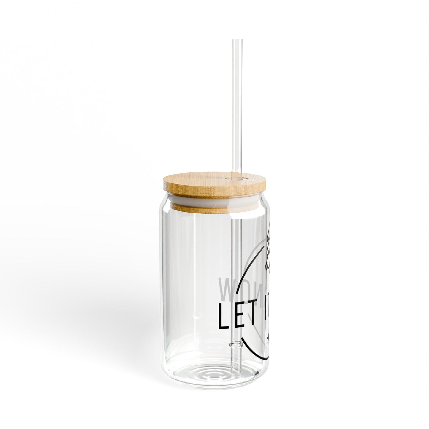 Let It Snow Sipper Glass — 16oz Holiday Tumbler with Bamboo Lid & Straw