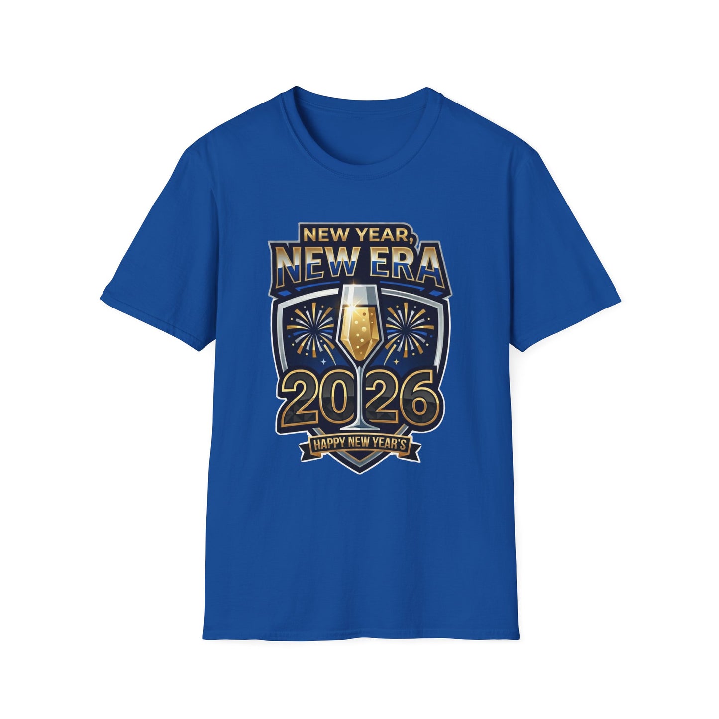 New Year 2026 T-Shirt – "New Year, New Era" Champagne & Fireworks Celebration Tee