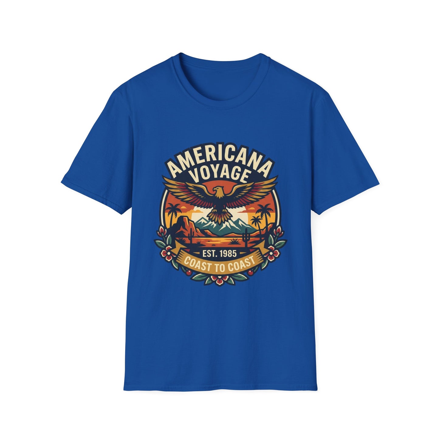 Americana Voyage retro Graphic T-Shirt — Coast to Coast Eagle Sunset