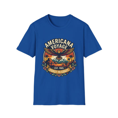 Americana Voyage retro Graphic T-Shirt — Coast to Coast Eagle Sunset