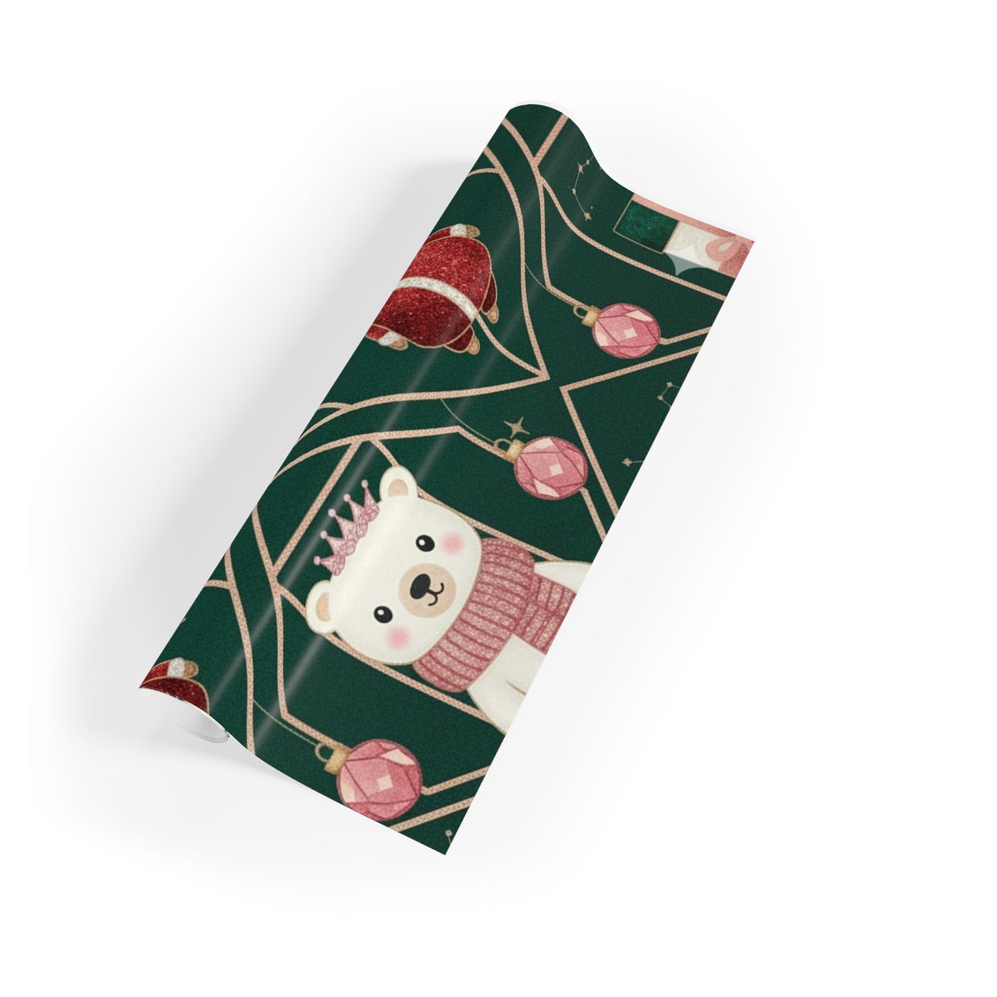 Elegant Santa and friends Gift Wrapping Paper Rolls, 1pc