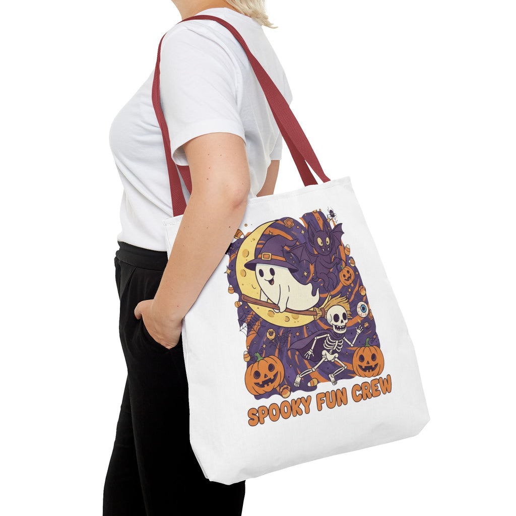 Spooky Fun Crew Halloween Tote Bag, Trick or Treat Bag, Haunted House Accessory, Fall Gift, Party Favor
