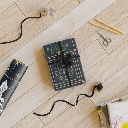 Elegant Christmas Gift Wrapping Paper Roll - Deer & Tree Design