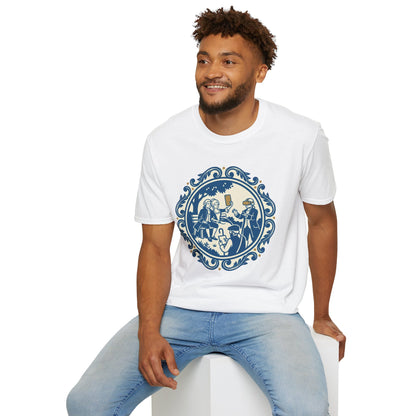 Vintage Blue Rococo Smartphone Toile -  T-Shirt