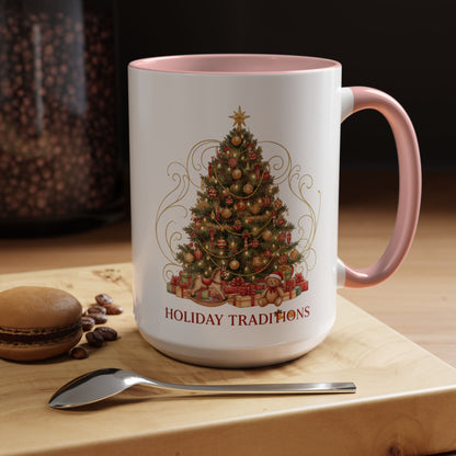 Holiday Traditions Christmas Tree Accent Coffee Mug (11/15oz)