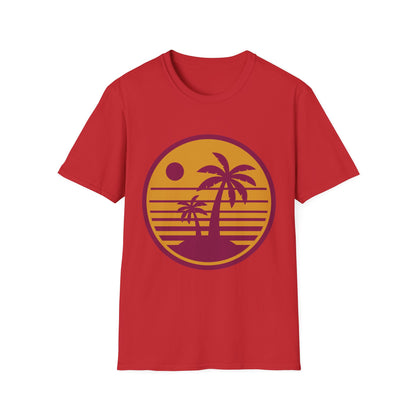 Retro Palm Sunset T-Shirt — Vintage Beach Palm Tree Tee