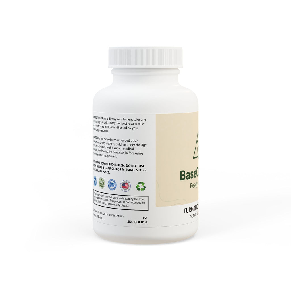 Base Camp Vital Turmeric with BioPerine® (Black Pepper Fruit Extract) Supplement (60 Capsules)
