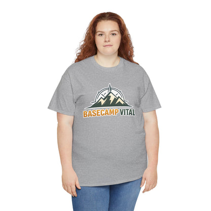 Base Camp Vital Mountain Compass Crewneck T-Shirt | Outdoor Hiking Graphic Tee | Midweight Cotton Trail Shirt (free shipping)