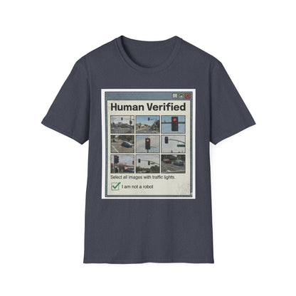 Human Verified T-Shirt – CAPTCHA Traffic Light Graphic Shirt