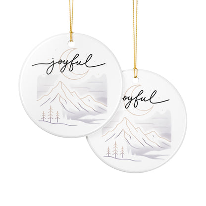 Joyful Mountain Ceramic Ornament – Holiday Tree Decoration