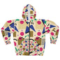 Retro Memphis 80’s Geometric Zip Hoodie