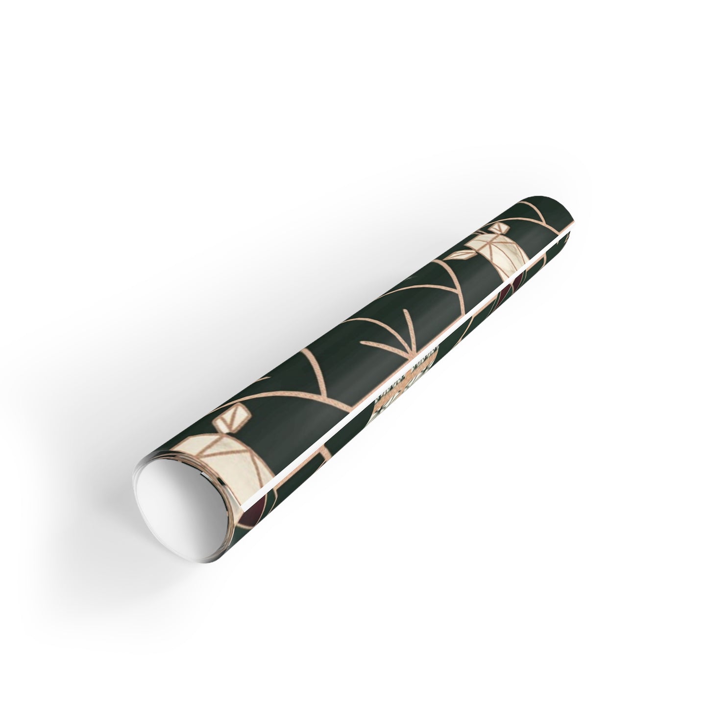 Elegant Holiday Gift Wrapping Paper Roll - Festive Design with Trees and Ornaments