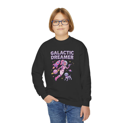 Youth Sweatshirt — "Galactic Dreamer" Astronaut Mermaid Crewneck
