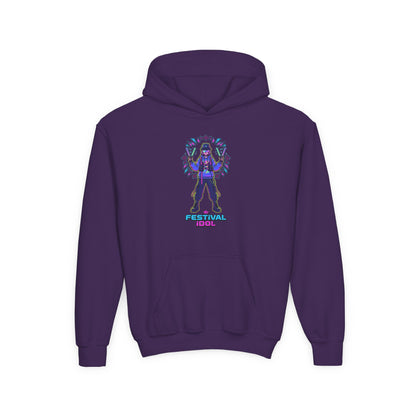 Youth Hoodie — Neon k-Pops Gamer Girl Graphic “Pixel Pal” Streetwear