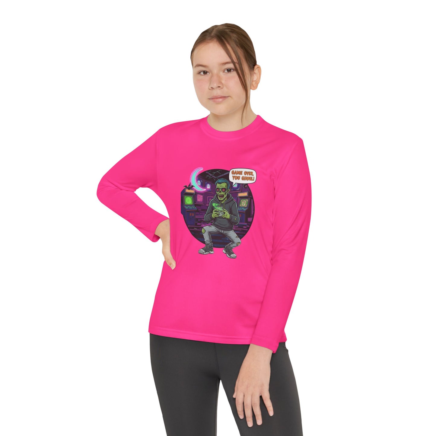 Youth girls Long Sleeve Tee, Gamer Shirt, Kids Graphic Tee, Halloween Costume Top, Fun Kids Apparel, Birthday Gift for Boys