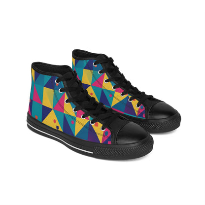 Men's Retro  Geometric Color-Block High-Top Sneakers — Men's Retro Triangle Pattern (free shipping)