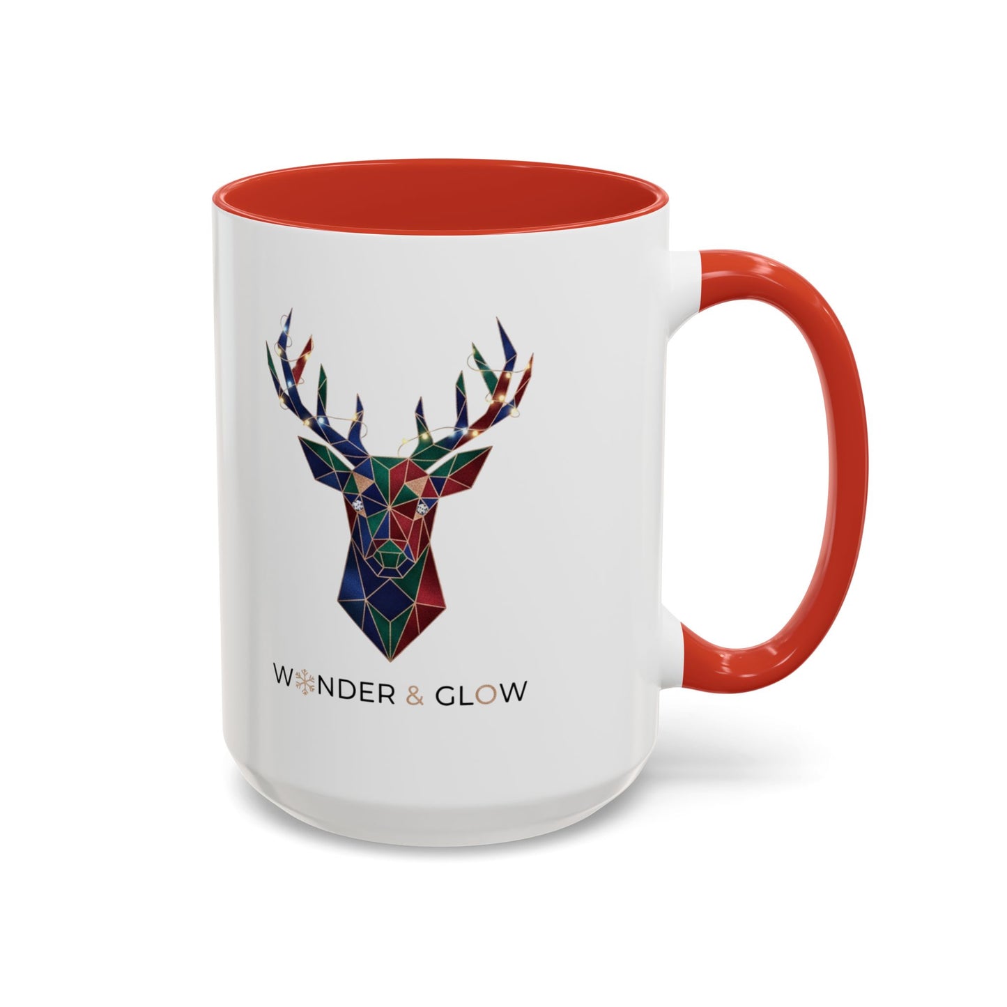 Geometric Stag Accent Coffee Mug — "Wonder & Glow" 11/15oz