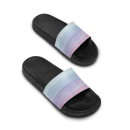 Women's Slide Sandals Watercolor Stripes / Blurred Ombré Lines