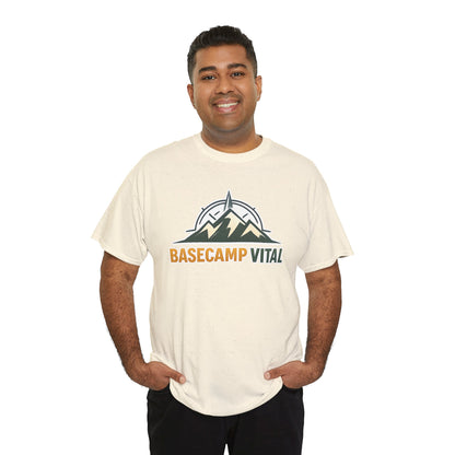 Base Camp Vital Mountain Compass Crewneck T-Shirt | Outdoor Hiking Graphic Tee | Midweight Cotton Trail Shirt (free shipping)