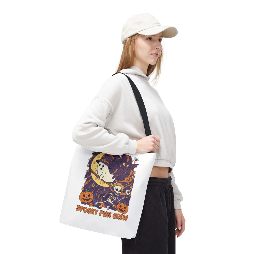 Spooky Fun Crew Halloween Tote Bag, Trick or Treat Bag, Haunted House Accessory, Fall Gift, Party Favor