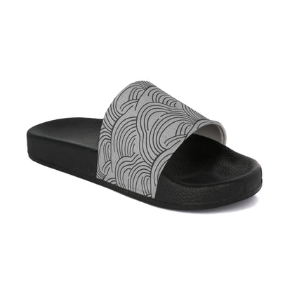 Men's Slide Sandals Minimalist Japanese Waves / Seigaiha Variation