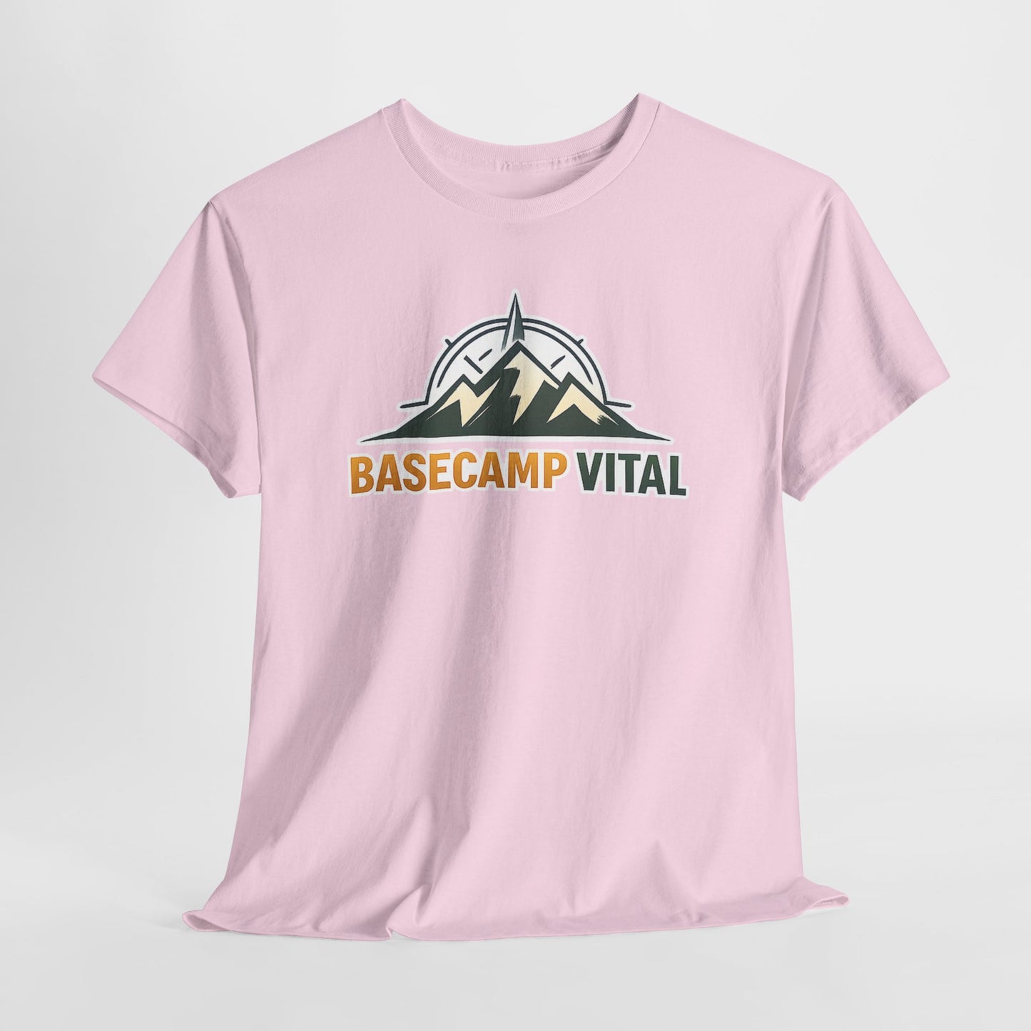 Base Camp Vital Mountain Compass Crewneck T-Shirt | Outdoor Hiking Graphic Tee | Midweight Cotton Trail Shirt (free shipping)