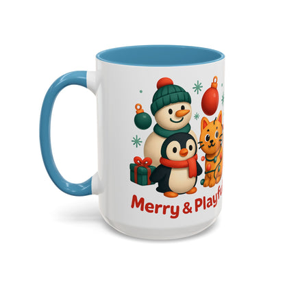 Christmas Animal Mug — "Merry & Playful" Accent Coffee Cup