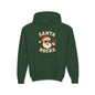 Youth Hoodie — "Santa Rocks" Cool Santa Christmas Sweatshirt