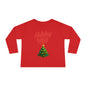 Holiday Vibes unisex Toddler Long Sleeve Tee – Cute Christmas Tree Kids Shirt
