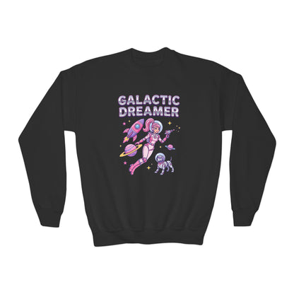 Youth Sweatshirt — "Galactic Dreamer" Astronaut Mermaid Crewneck