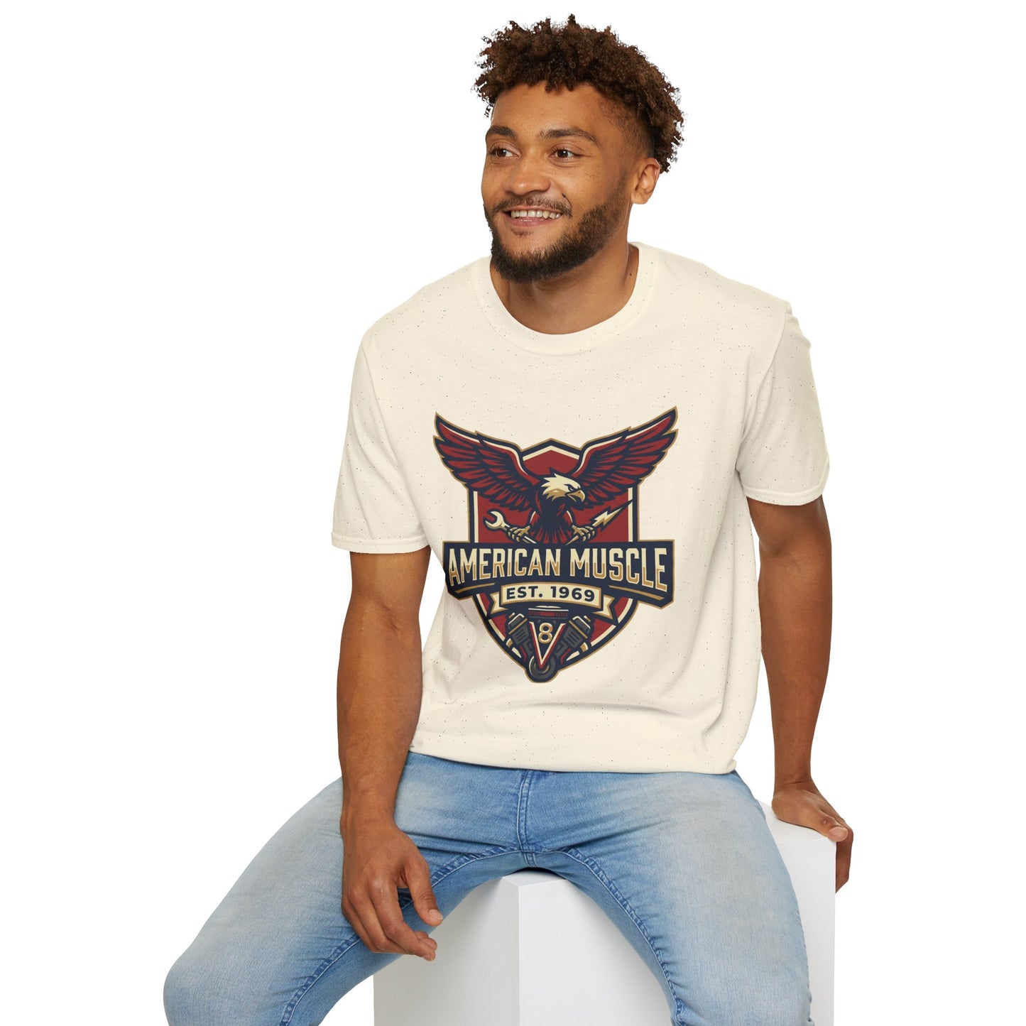 American Muscle Eagle T-Shirt — Vintage V8 Car Lover Tee